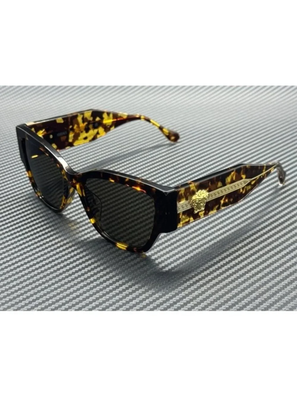 New Versace Women Havana Yellow Sunglasses 55-18-140